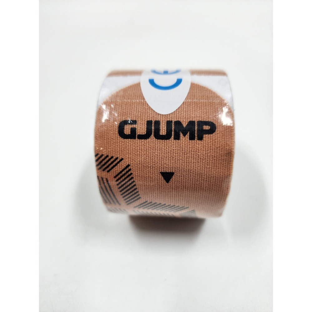 GJUMP Kinesiology Tape Tan Geometric Pattern Elastic Athletic Sports Tape Roll - Picture 2 of 5